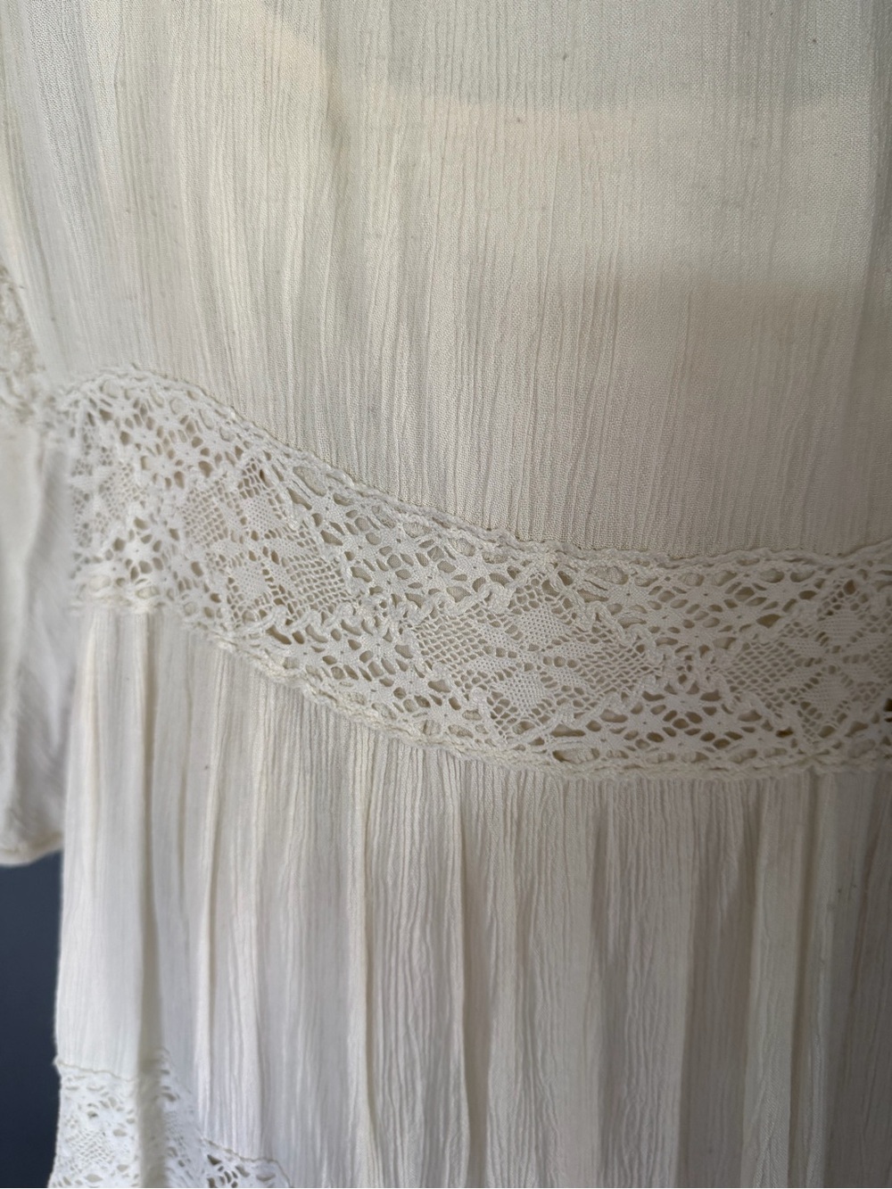 Free People Cloud Boho Tiered Ruffle Mini Dress in Cream - Picture 11 of 12